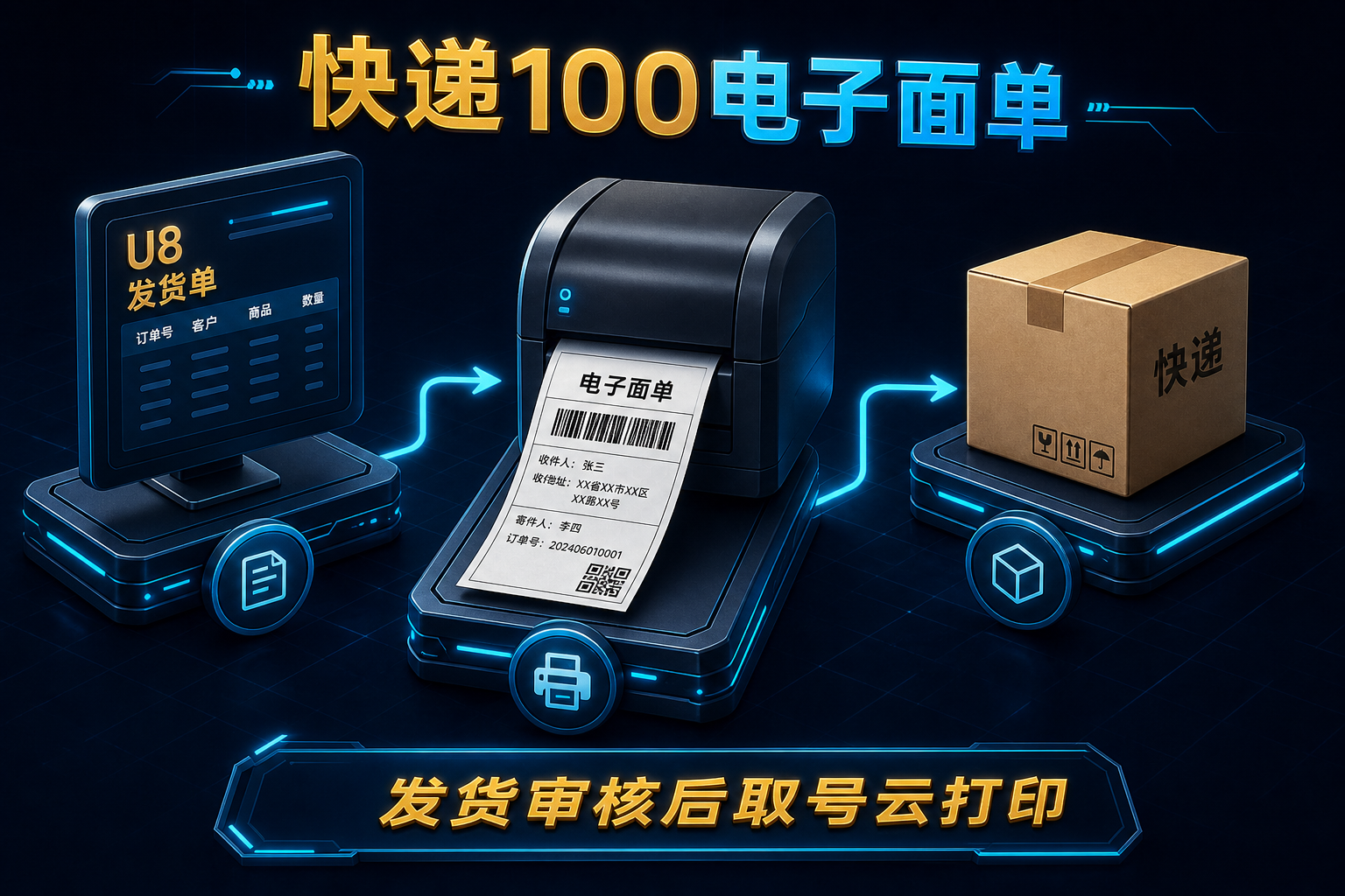 U8 发货对接快递100 电子面单
