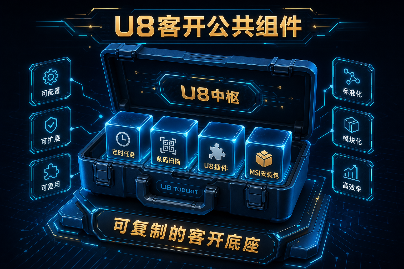 U8 客开公共组件：任务、条码、插件与安装包