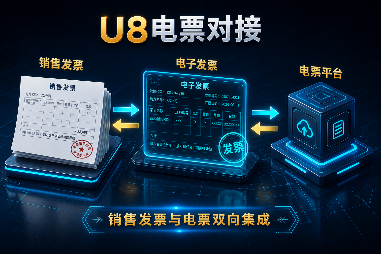 U8 销售发票对接电票平台
